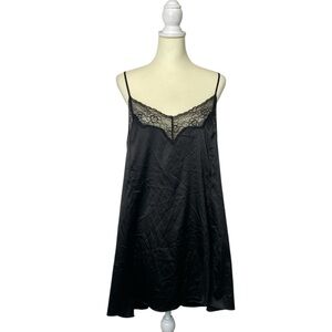 Cacique Black Lace Chemise Slip Dress Women's Size 18/20